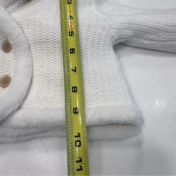 Tommy Bahama Hooded Sweater Button Up Cable Knitted Long Sleeve White 3-6 Months - Picture 11 of 13